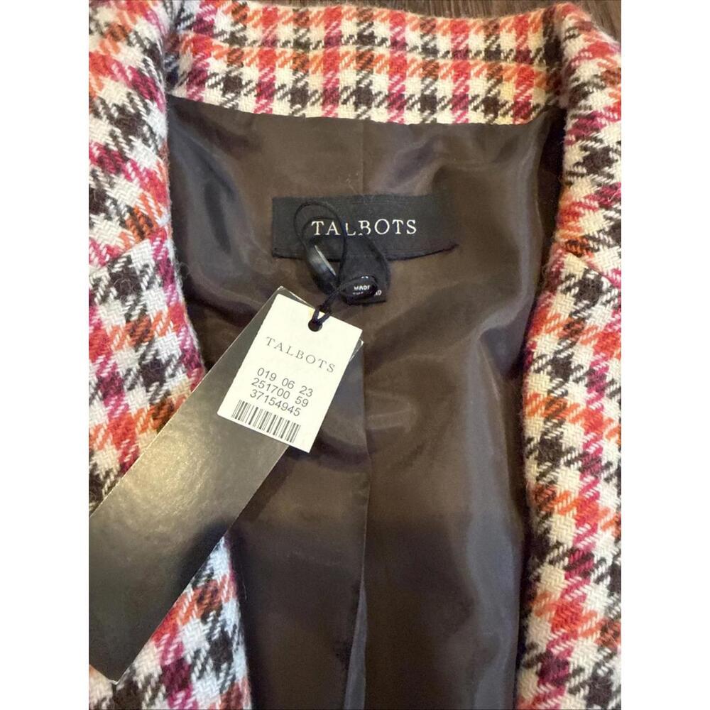 Talbots Wool Blend Notched Collar Plaid Blazer – Multicolor – Size 8 – NEW ! - Picture 4 of 7